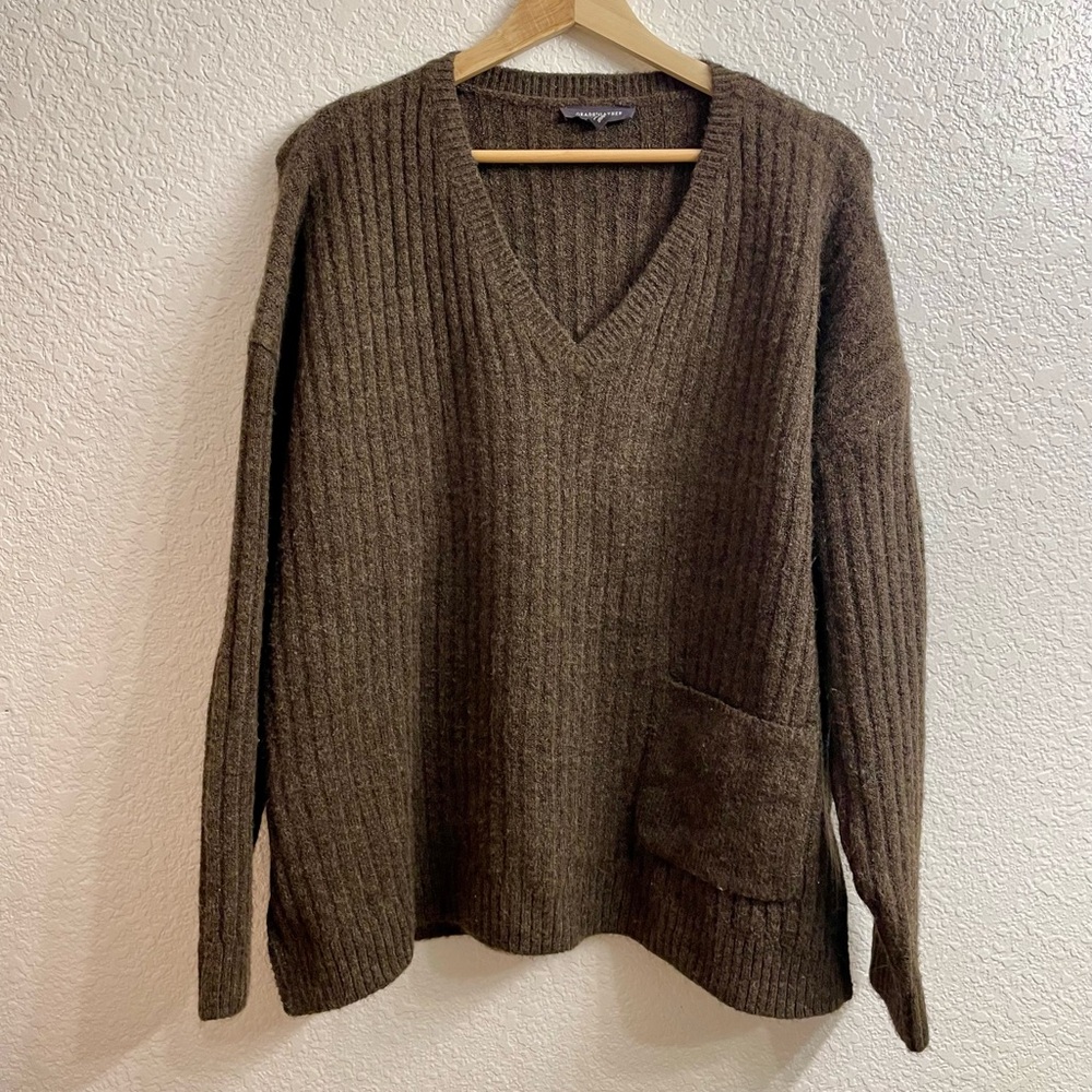 Grade & Gather Chocolate Pocket Sweater S/M